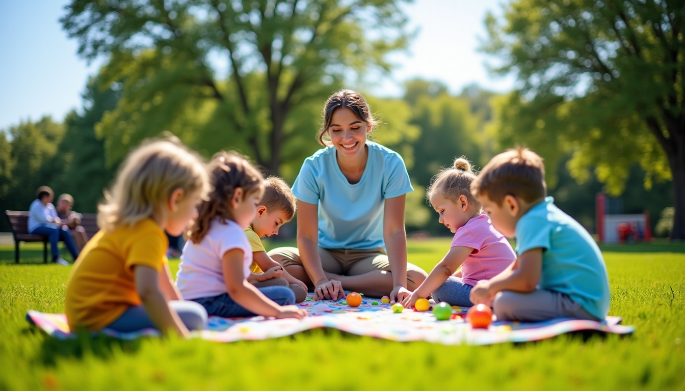 Illustration : 'intervenant à proposer des activités ludiques et éducatives — services de proximité à sainte-luce-sur-loire : faciliter le quotidien des familles grâce à une garde d’enfants flexible