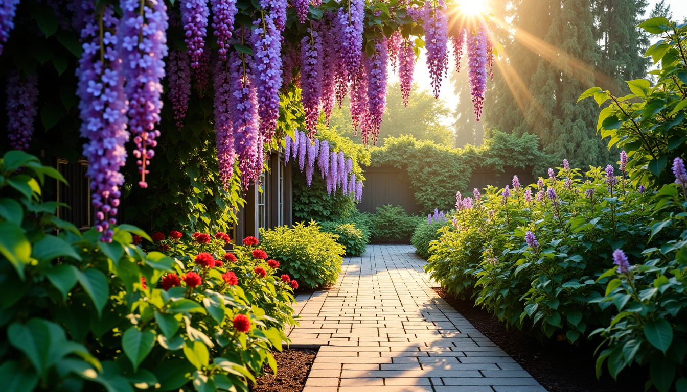 transformer votre jardin en oasis ombragée ? — la glycine, avec ses grappes de fleurs odorantes,