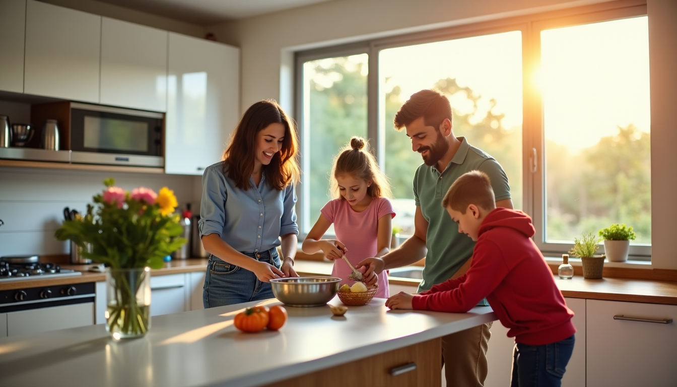 Illustration : impliquez tous les membres de la famille dans — choix d’organisation qui simplifient la vie à la maison