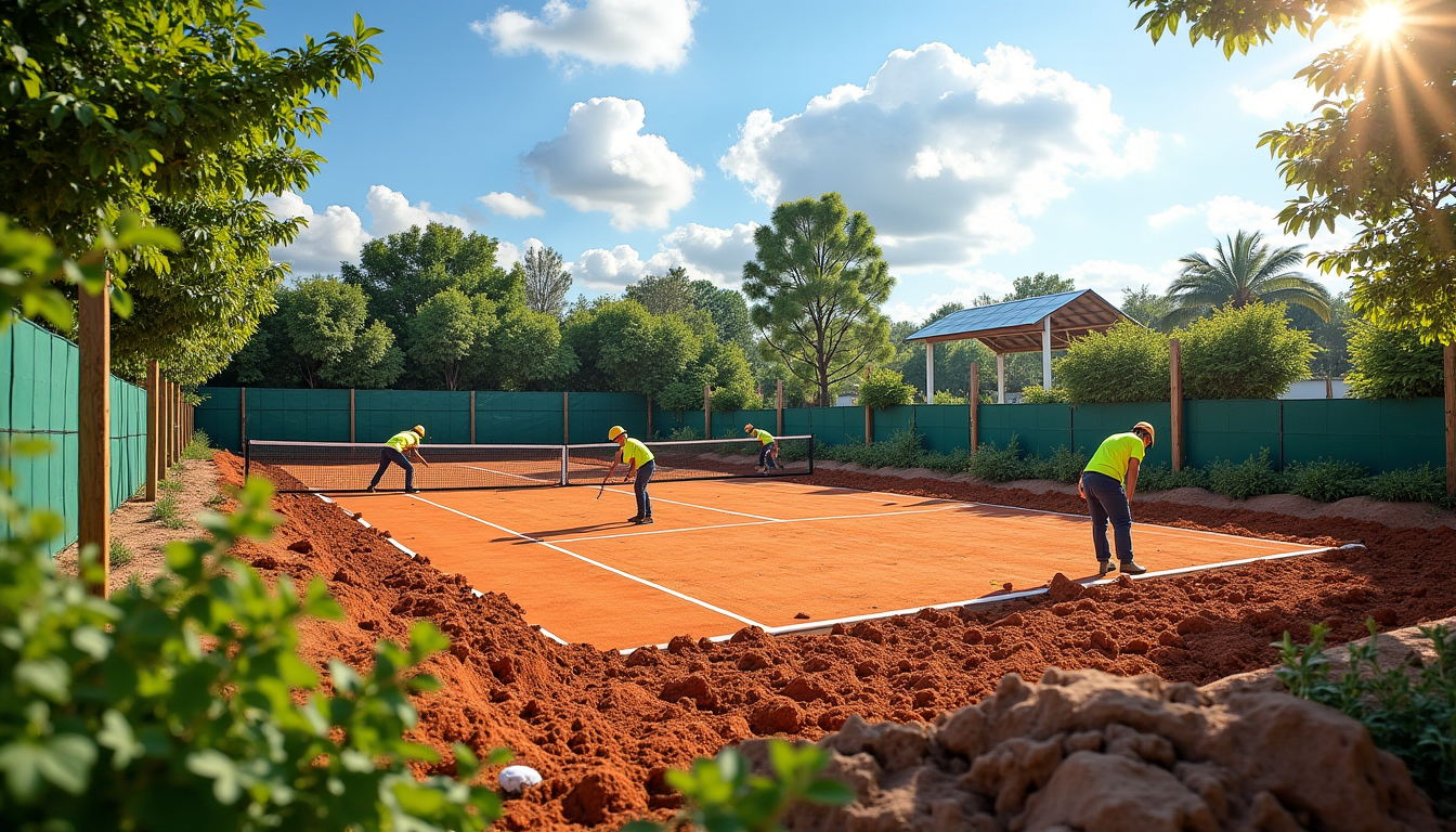 réussir la construction d’un terrain de tennis durable ? — minimale 36,57 m x 18,29 m incluant les