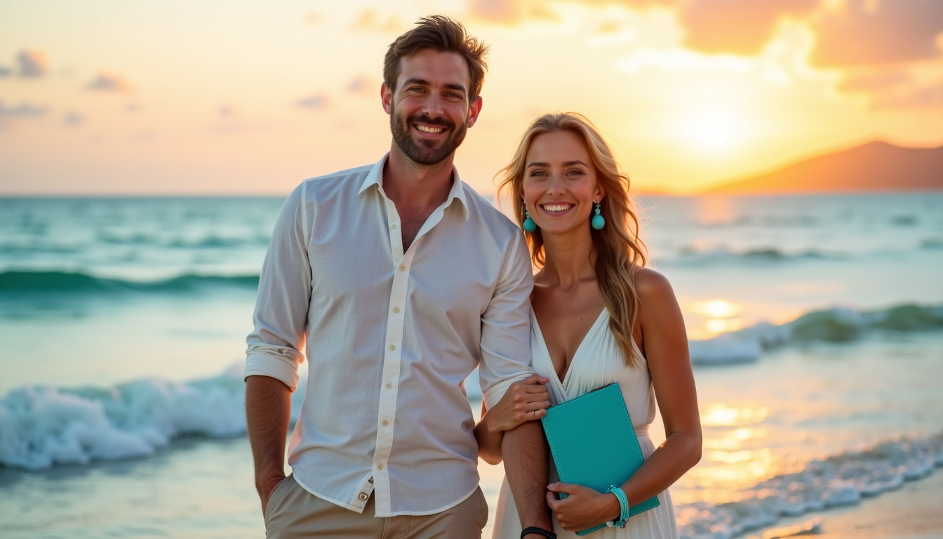 Illustration : n carnet de voyage en cuir turquoise, des — 18 ans de mariage : signification et idées pour célébrer les noces de turquoise