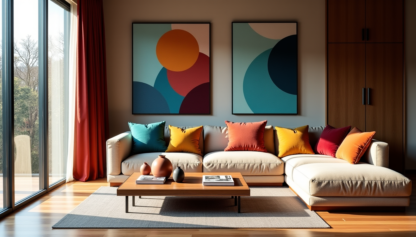 Illustration : intérêt visuel, évitant ainsi la monotonie et enrichissant — l’impact des couleurs et des matières dans un intérieur