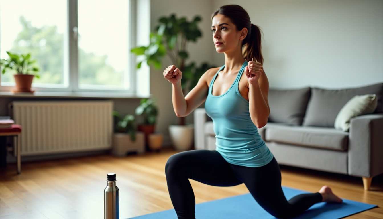 Illustration : se reconstruire. restez hydraté : buvez de l'eau — 10 exercices faciles pour perdre du poids à la maison