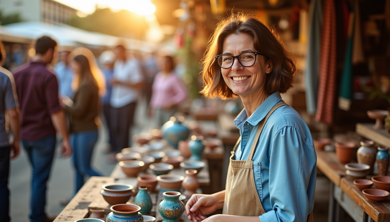 Illustration : vente d'objets faits main ou d'artisanat : si — créer une source de revenu stable