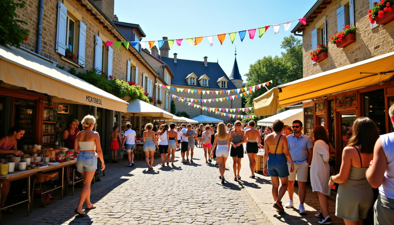 Illustration : participer aux fêtes locales, visiter les petits musées — découvrir la culture française
