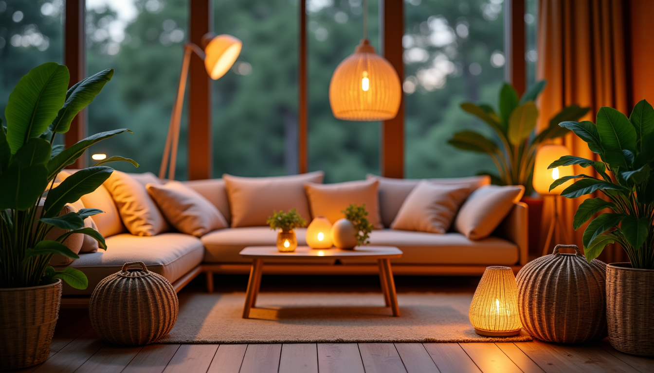 Illustration : es lumineuses à l'éclairage doux pour les soirées — réussir une déco au thème de la nature ?