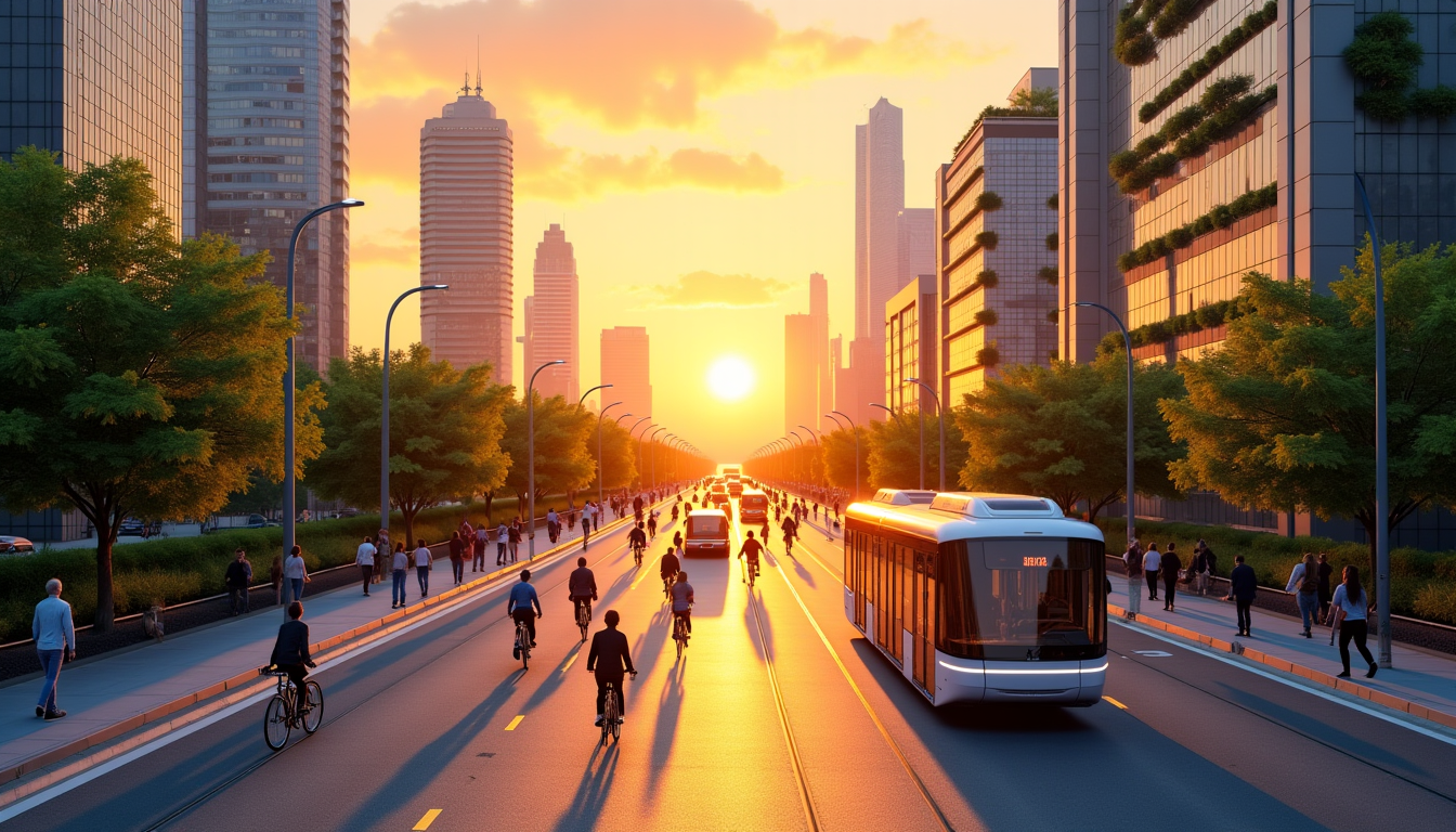 Illustration : « la ville du futur ne sera pas — mobilité urbaine redessinée : vers un futur durable