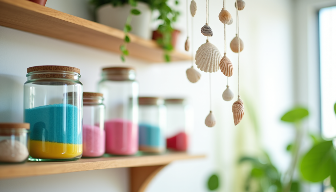 10 astuces pour une décoration bricolage réussie et économique — des éléments décoratifs comme du sable coloré ou