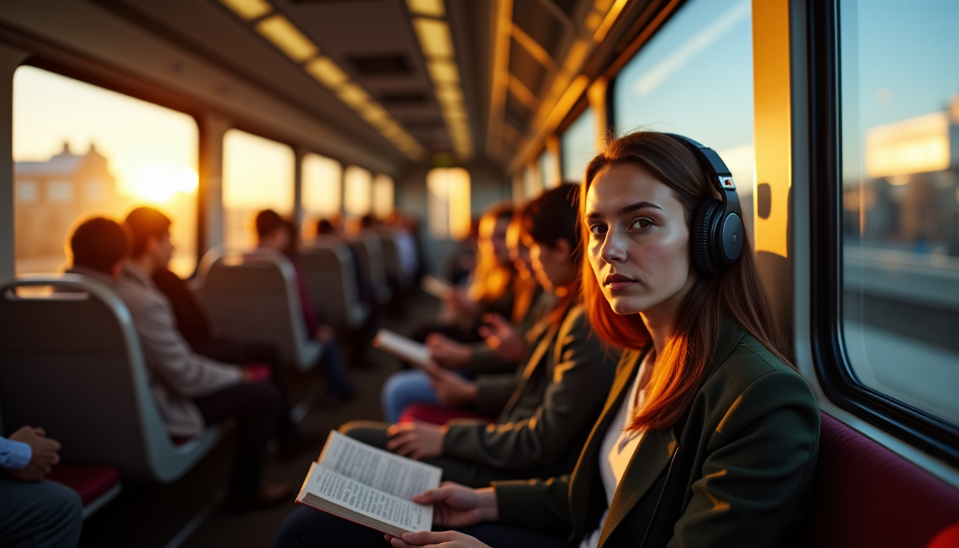 Illustration : « chaque trajet en transport public est une — 3 astuces pour voyager sereinement en transport public