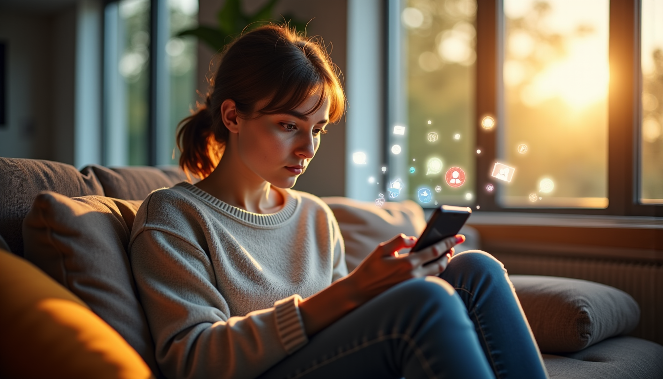 Illustration : l'utilisation des réseaux sociaux, bien que source de — effets invisibles des réseaux sociaux sur nos comportements