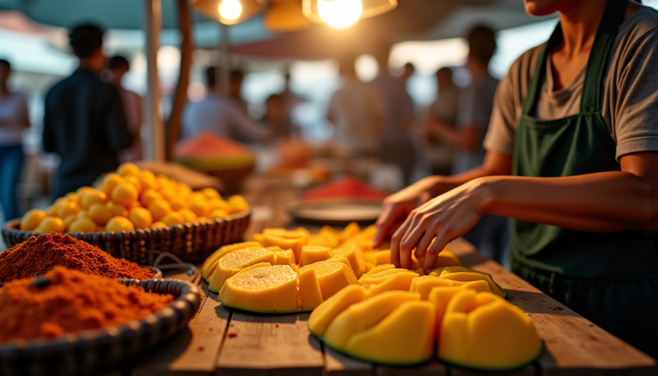 préparer un dessert à la mangue façon street food asiatique — ce dessert se déguste tiède ou à température