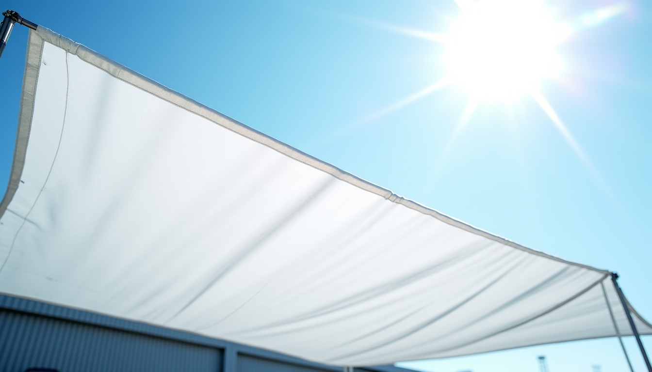 Illustration : un traitement anti-uv de qualit&eacute; est souvent &eacute;valu&eacute; &mdash; r&eacute;sistance au vent et aux uv : les secrets de fabrication des b&acirc;ches pvc haute densit&eacute;