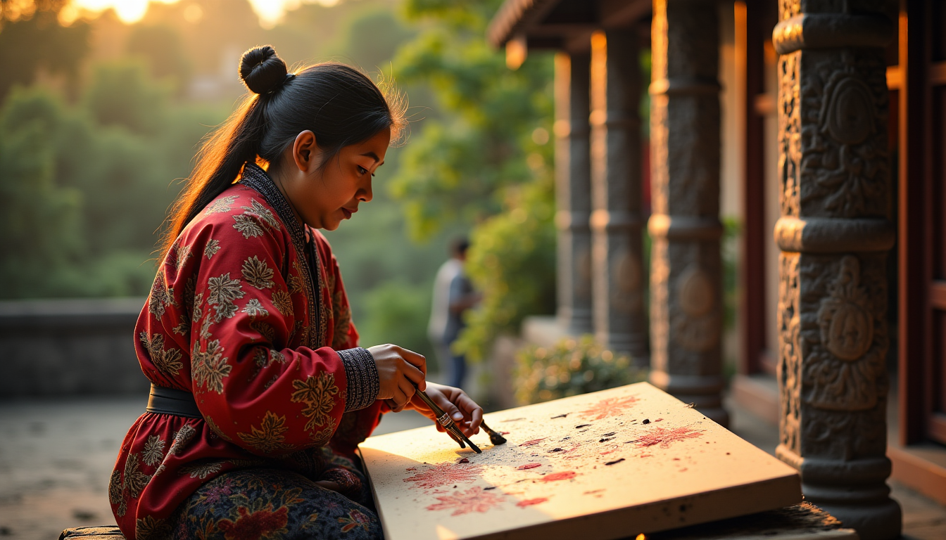 l'art et la tradition : une rencontre inattendue — les motifs et les symboles traditionnels constituent un