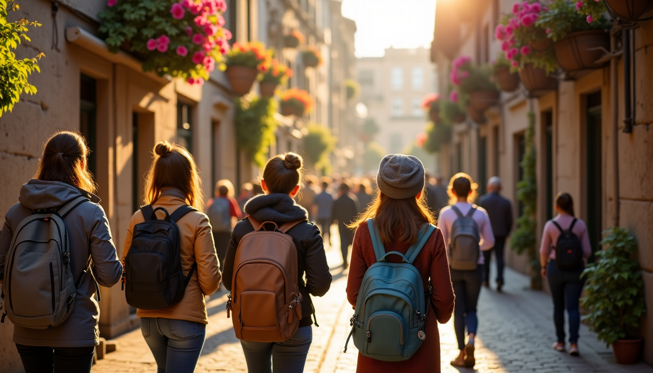 Illustration : les visites à pied gratuites (free walking tours), — 7 astuces pour voyager malin et économiser facilement