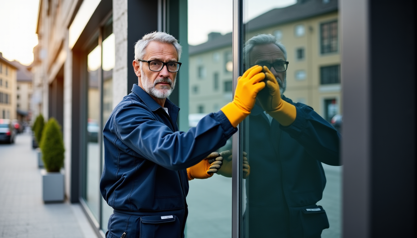 Illustration : un vitrier ayant plusieurs années d'expérience dans la — vitrier professionnel à nyon : votre expert en vitrines et double vitrage de haute qualité