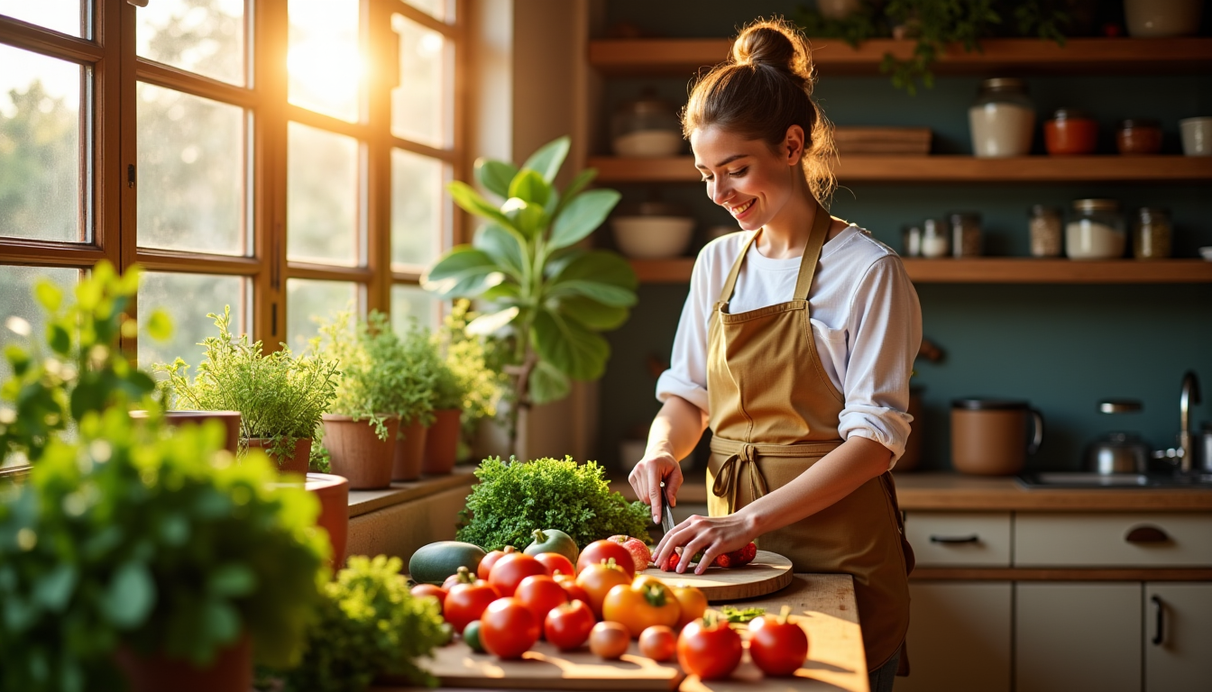 Illustration : adopter une approche plus respectueuse de la planète — ce que personne ne dit sur l'art de cuisiner chez soi