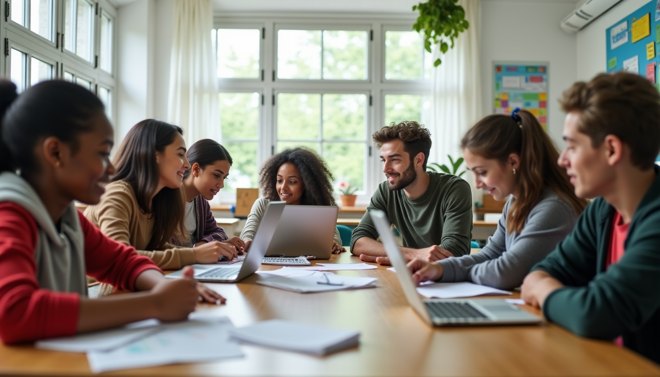 Illustration : il existe aussi des groupes de travail ou — apprendre les maths autrement : maîtriser les bases sans stress