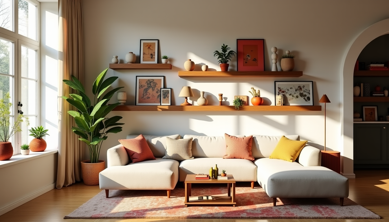 embellissez votre intérieur avec des idées créatives — es étagères murales ou des objets d'art peuvent