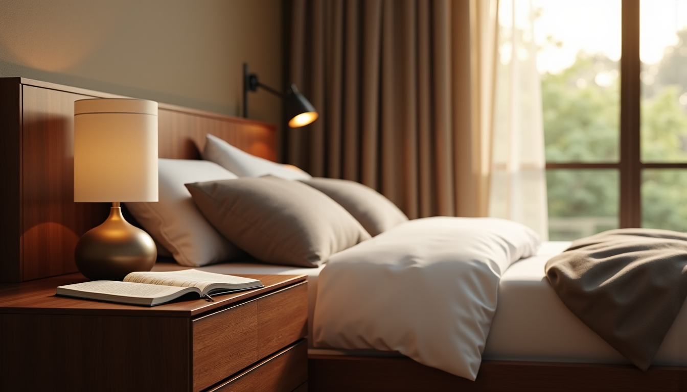 aménagement d’une chambre adulte : équilibre entre confort, rangement et esthétique — les tables de chevet, bien que souvent sous-estimées,