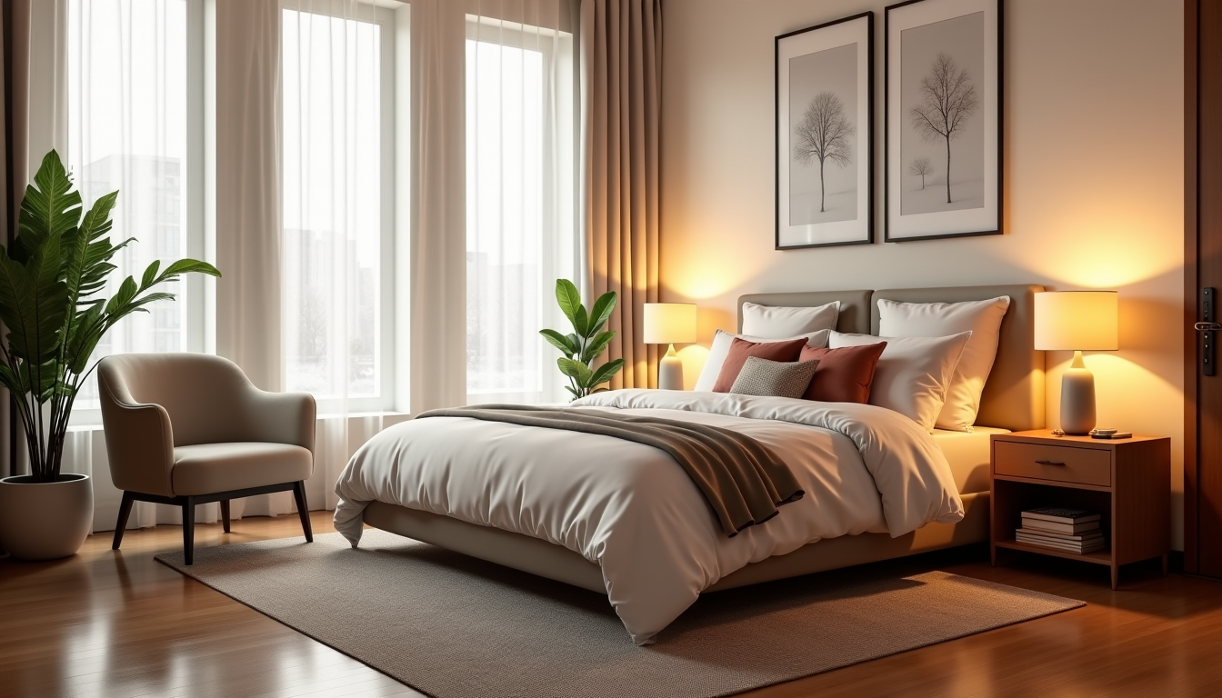 Illustration : « une chambre est un sanctuaire. elle doit — aménagement d’une chambre adulte : équilibre entre confort, rangement et esthétique