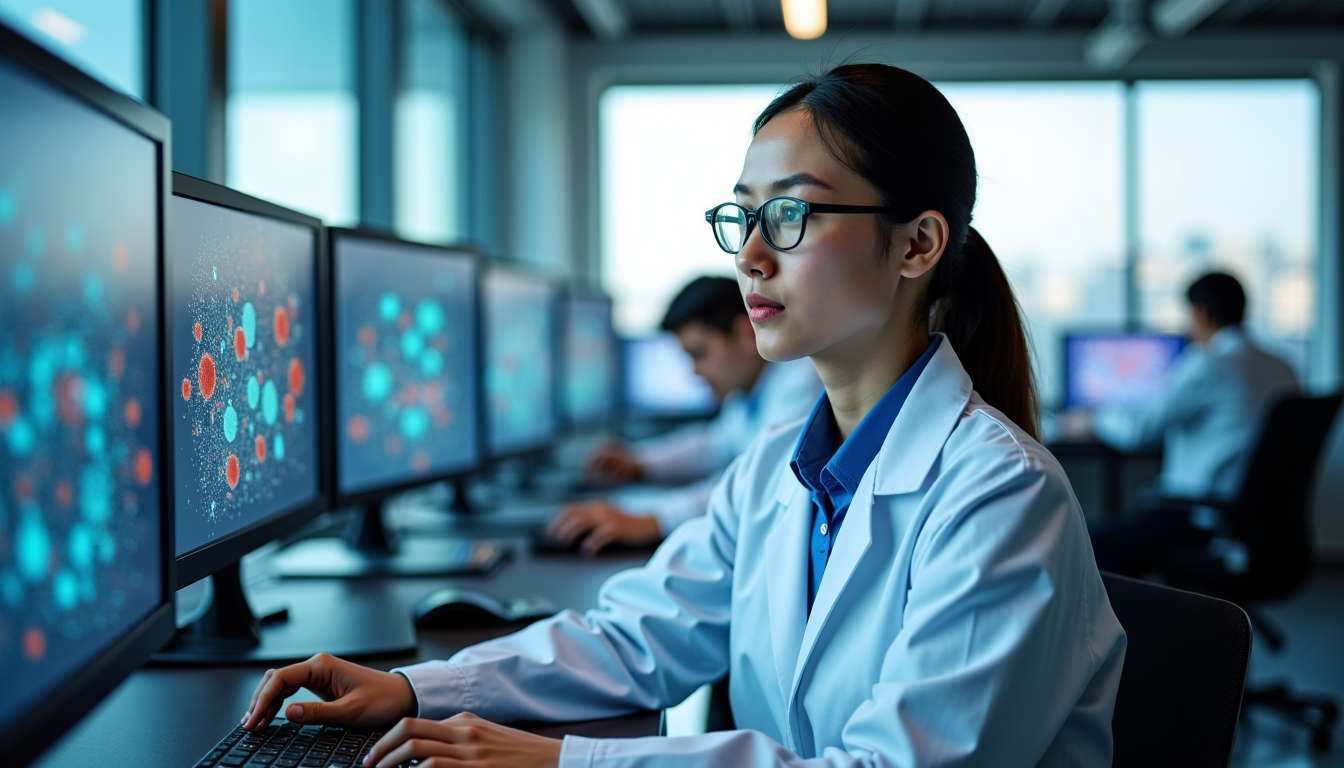 Illustration : onception assistée par ia, simulation de matériaux, découverte — révolutionnez l'industrie avec l'innovation en ia