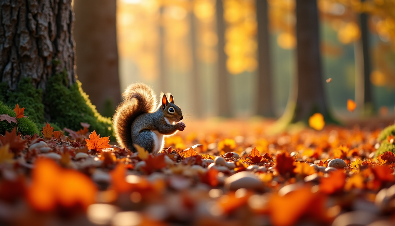 Illustration : de nombreux animaux se préparent pour l'hiver. vous — beauté sauvage des forêts françaises en automne