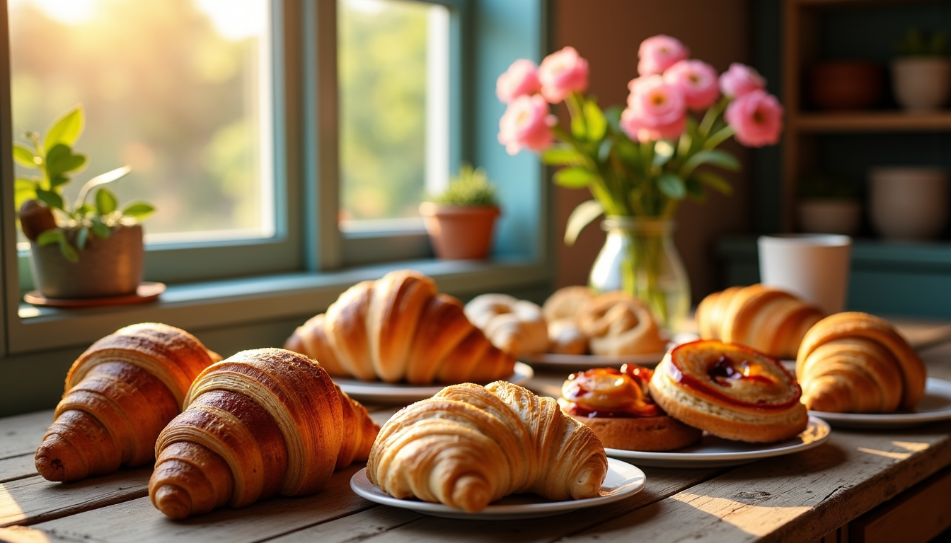 Illustration : et pains au chocolat : incontournables du petit-déjeuner, — cuisine française vs italienne : un duel de saveurs inoubliable