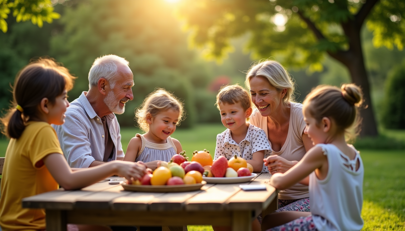 Illustration : régulières des petits-enfants sont particulièrement appréciées et bénéfiques — liens qui unissent les générations familiales