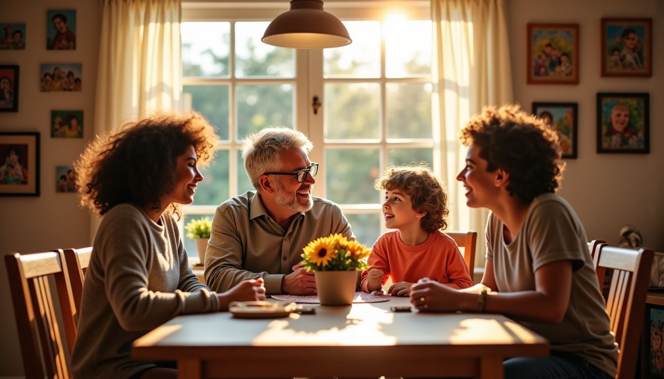 Illustration : amille avec un débat après. faire du bénévolat — 3 astuces pour renforcer les liens familiaux au quotidien
