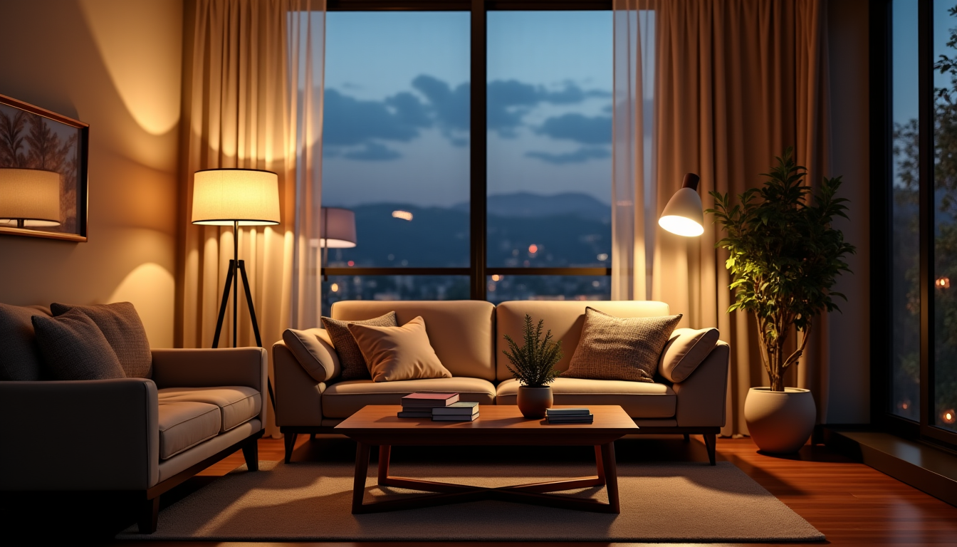 Illustration : un éclairage tamisé, avec des guirlandes lumineuses ou — 7 astuces pour un logement alliant confort et style