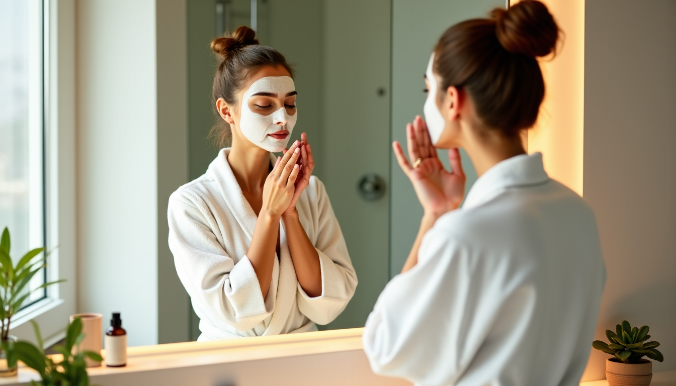recette de masque maison hydratant pour peau fatiguée et déshydratée — appliquez généreusement le masque sur votre visage et