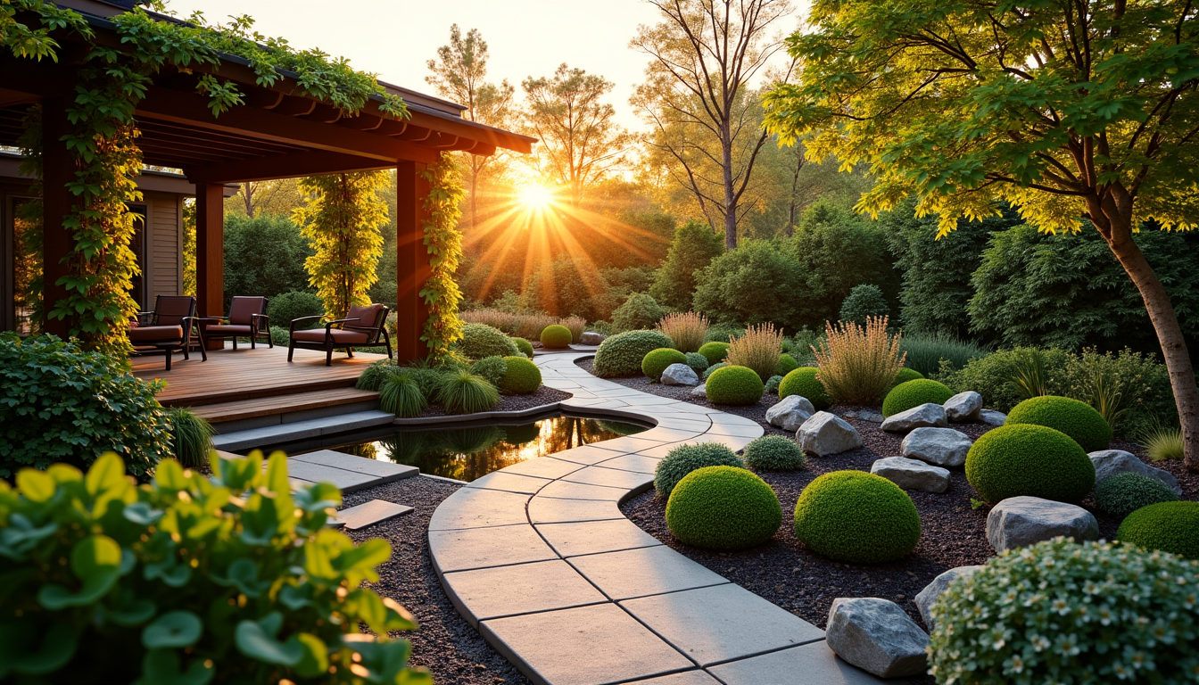 Illustration : l'intégration de ces matériaux doit être réfléchie, en — nature et design : harmoniser le jardin moderne et traditionnel