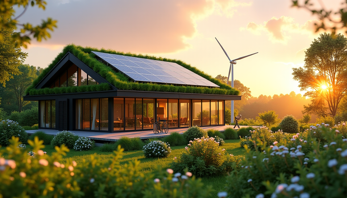 Illustration : une maison écologique innovante vise souvent une certaine — vivez durablement : adoptez une maison écologique innovante
