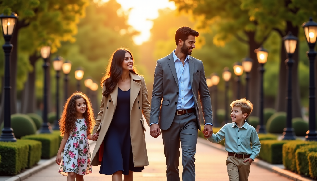 Illustration : sécurité et le style, seront essentielles. la prévoyance — secrets de style pour une famille unie et élégante