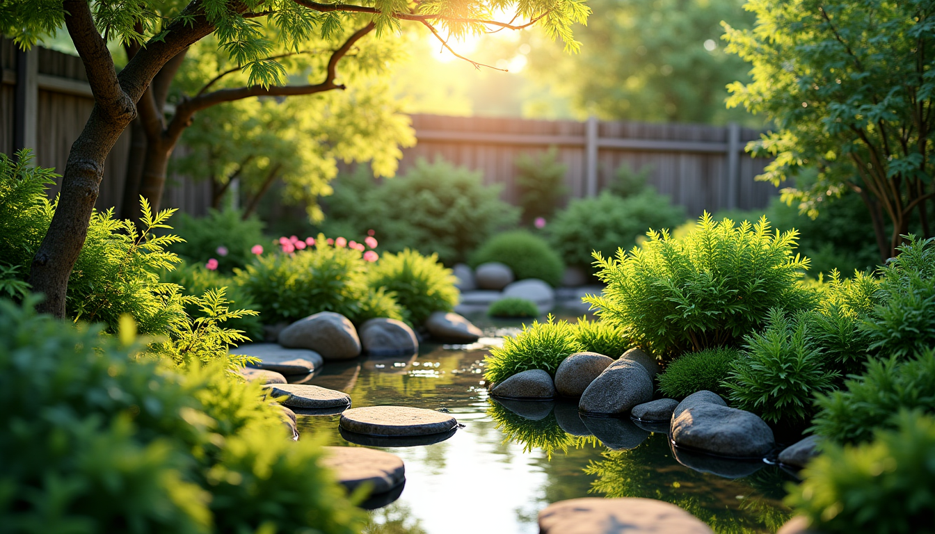 créer une oasis dans votre jardin avec des éléments naturels — la clé est de créer une illusion de