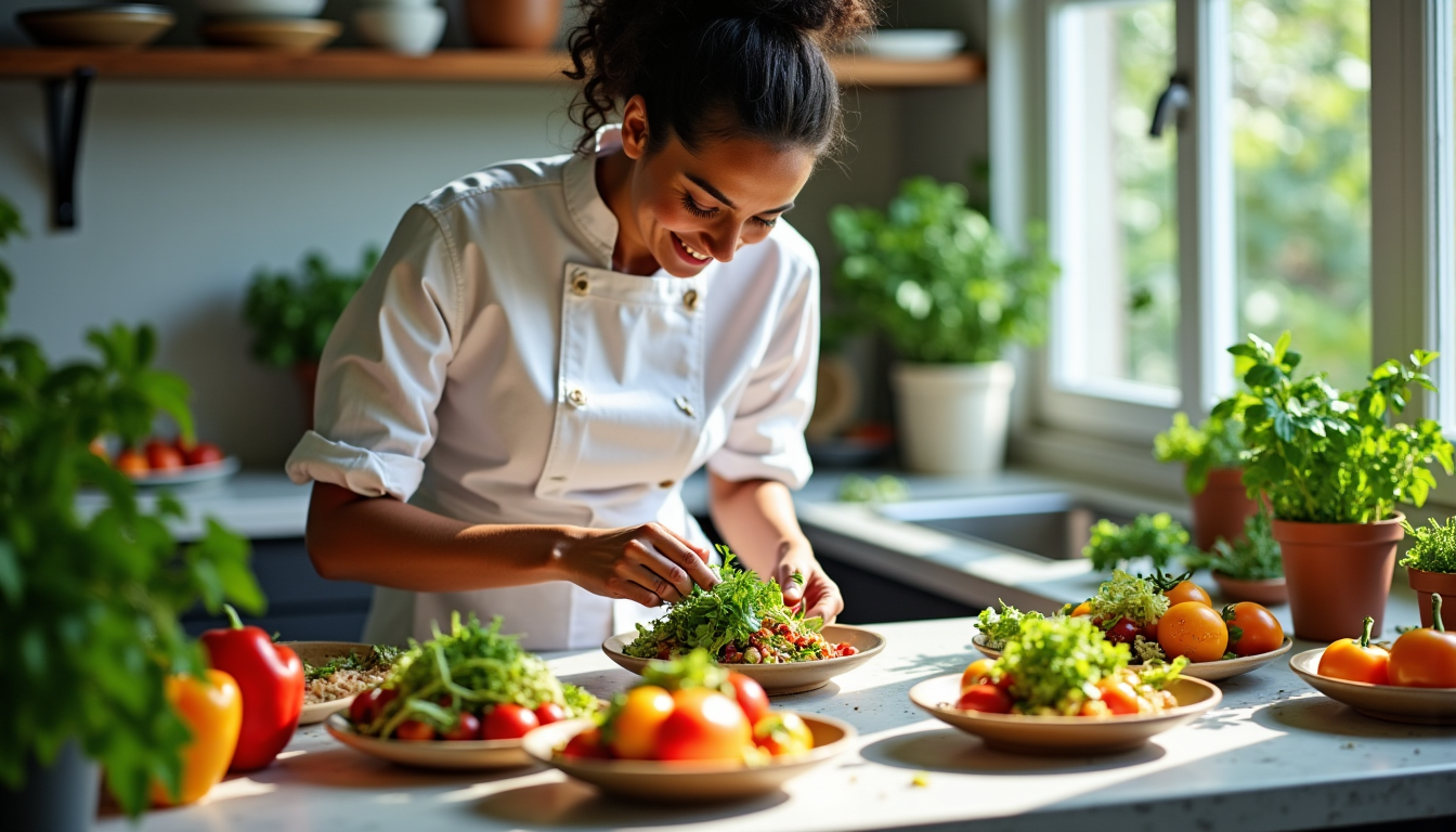Illustration : la cuisine végétale moderne propose des recettes qui — la cuisine végétale séduit-elle de plus en plus ?