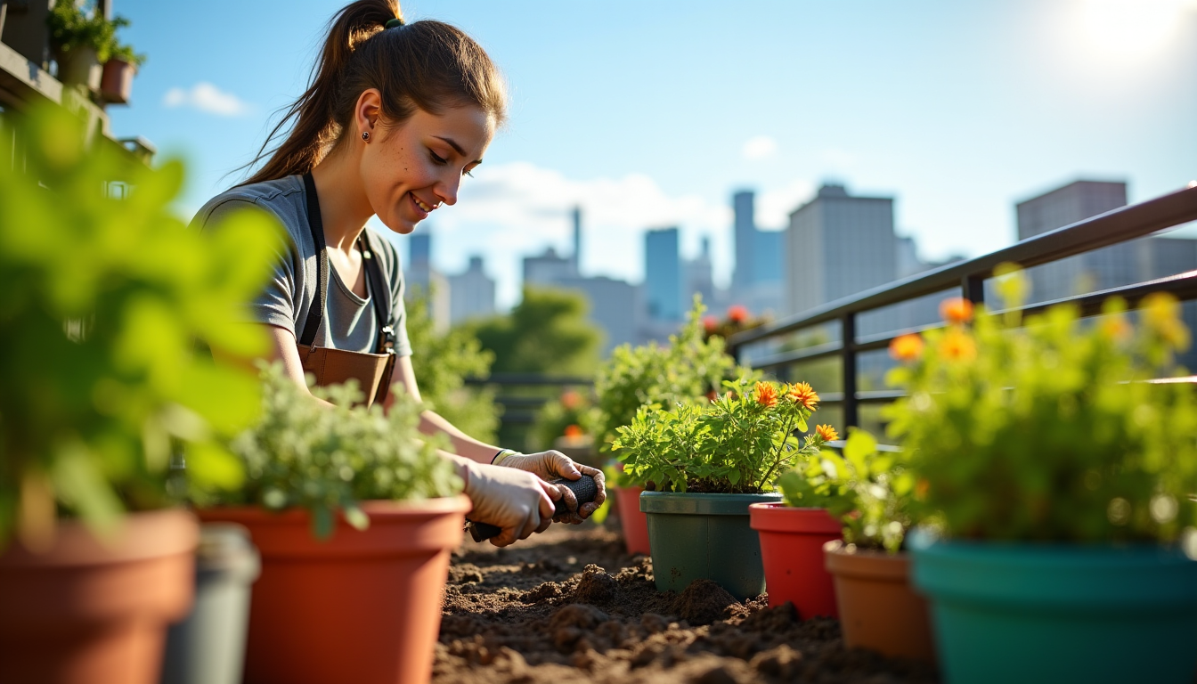 cultiver un jardin urbain : astuces pour débutants — la taille du contenant est également primordiale. une