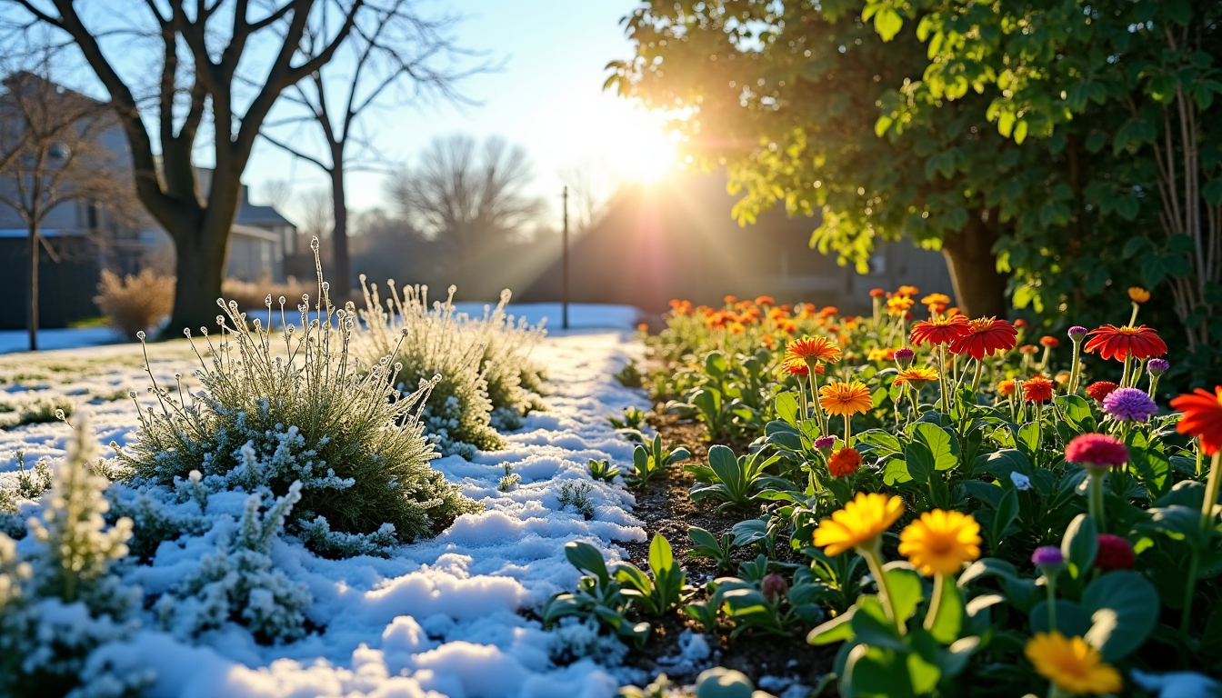Illustration : l'adaptation aux changements climatiques est également une considération — jardin d'hiver vs jardin d'été : idées pour chaque saison