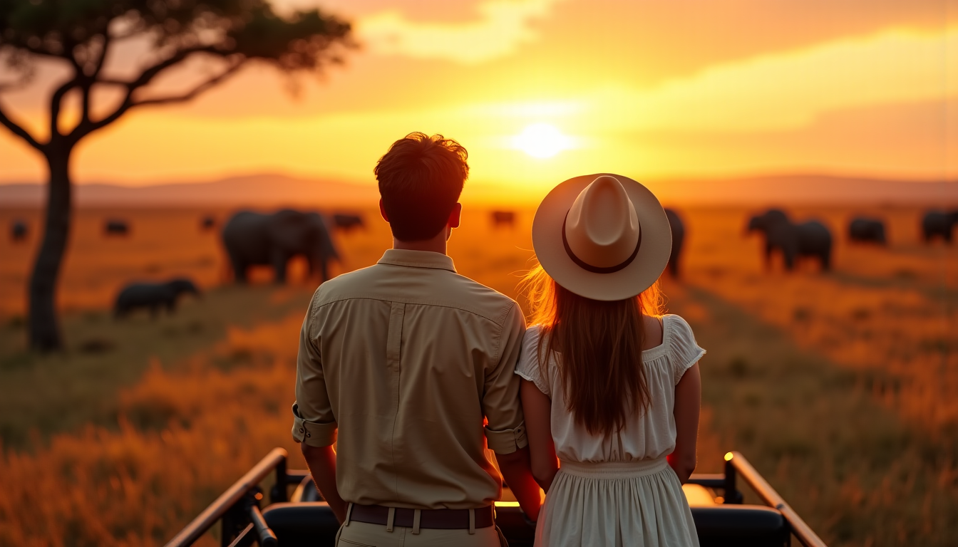 Illustration : un safari en tanzanie ou au kenya offre — voyage de noces luxe ou aventure : quelle expérience choisir réellement ?