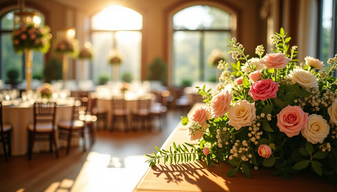 décoration florale : comment choisir des compositions adaptées au lieu de réception — l important à prendre en compte pour la