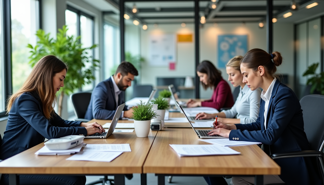 Illustration : la mise en place de zones de travail &mdash; optimiser la gestion du courrier en entreprise : 5 astuces pour gagner du temps