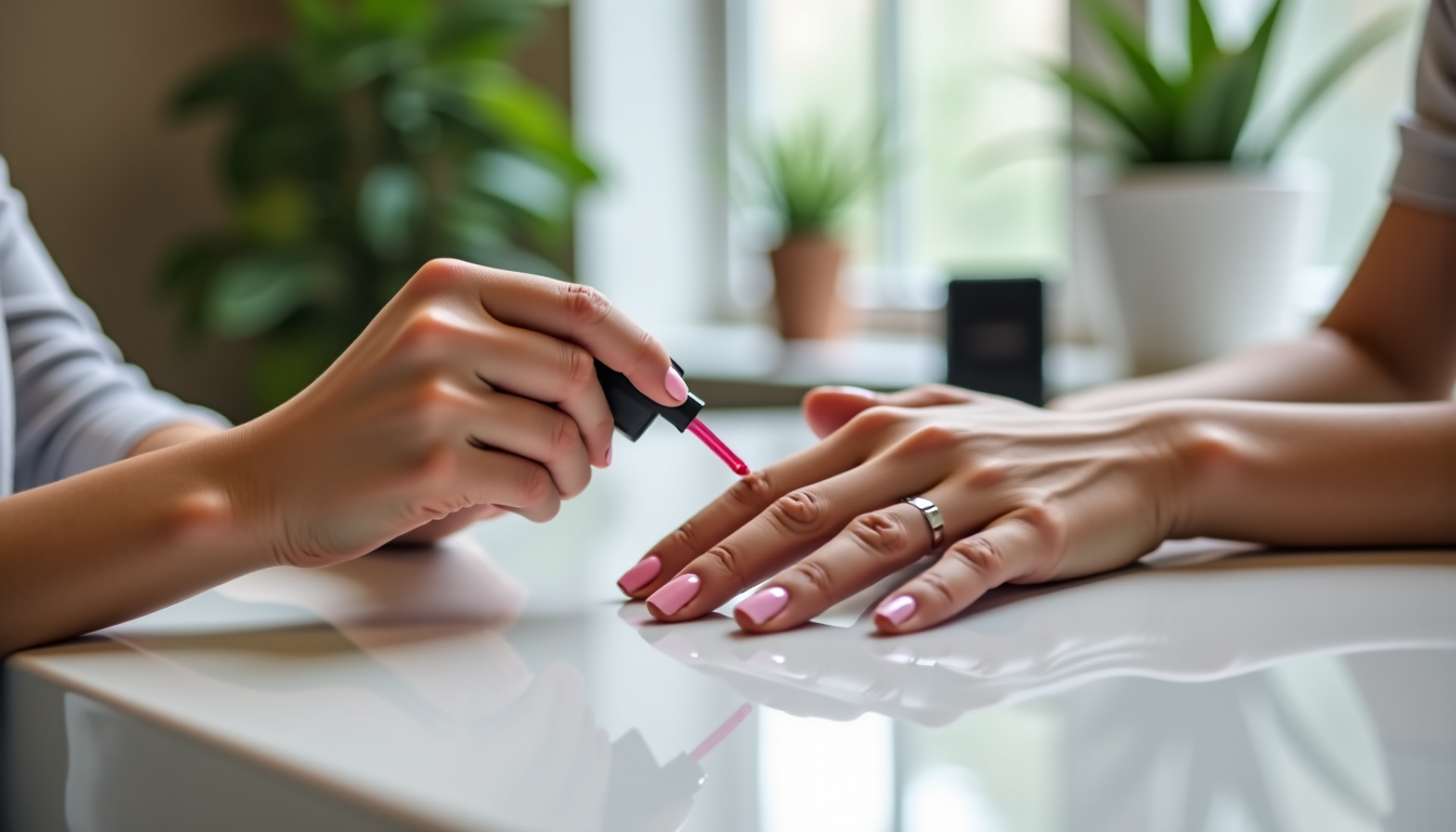 Illustration : avant toute application, l'ongle doit &ecirc;tre parfaitement pr&eacute;par&eacute;. &mdash; manucure longue tenue : tout ce qu'il faut savoir sur le vernis semi-permanent