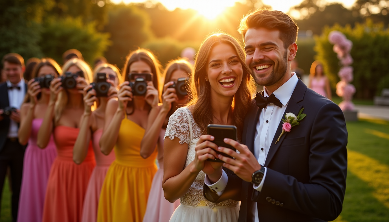 jeux de mariage modernes qui remplacent les animations classiques trop vues — offrez une liste de défis photographiques à vos