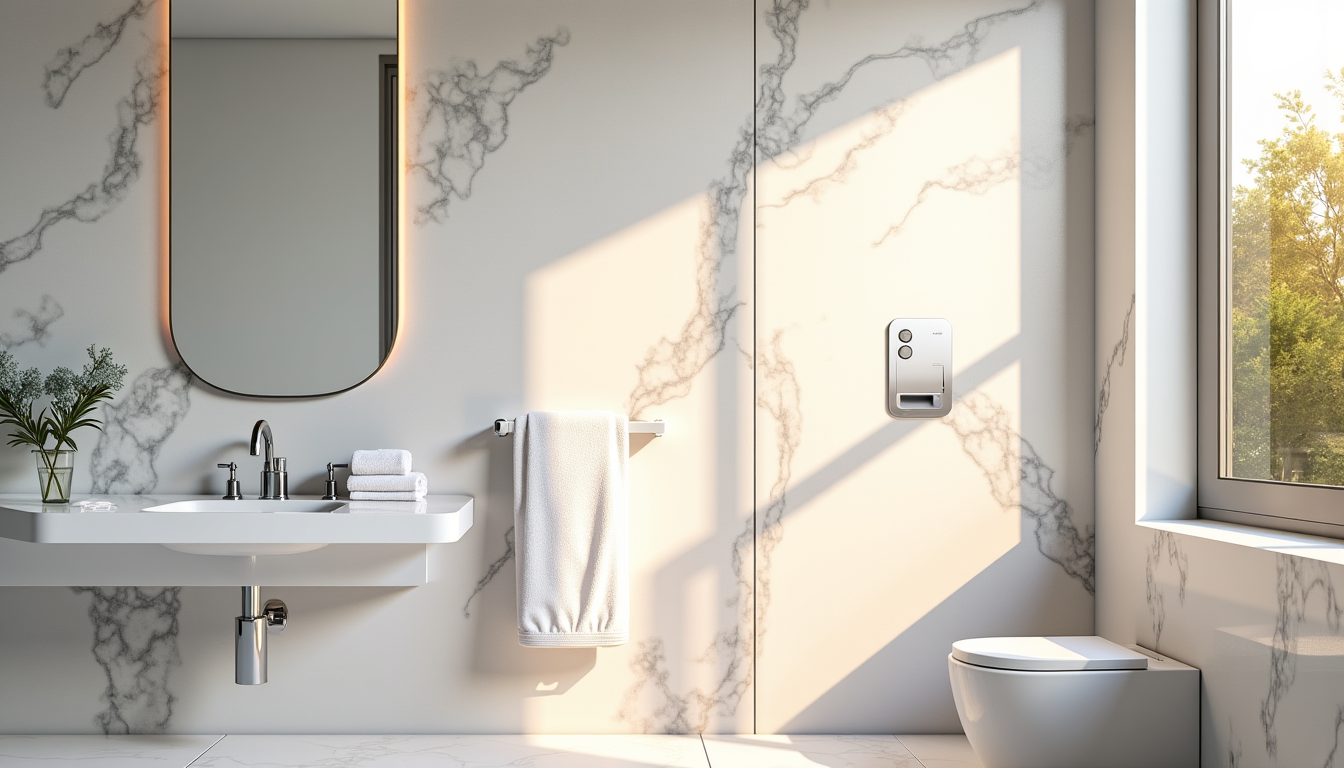 Illustration : utilisez une colle polymère ou une colle mastic — salle de bain : transformez votre espace avec l'élégance du panneau pvc marbre