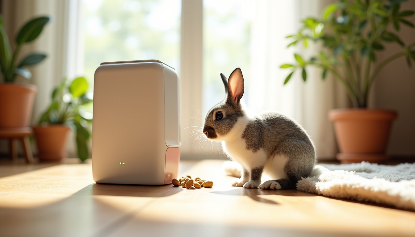 Illustration : certains distributeurs intègrent également des fonctionnalités supplémentaires, comme — utiliser un distributeur de friandises pour lapin nain ?