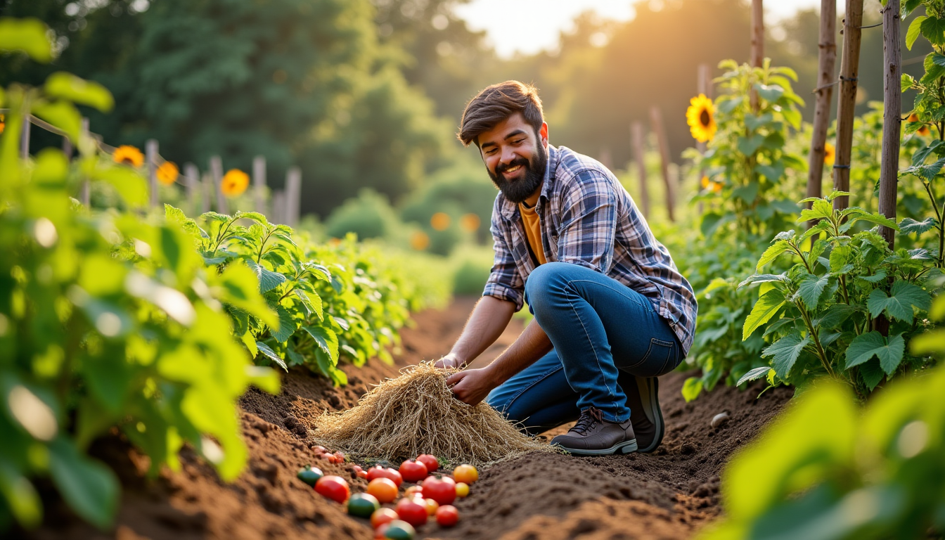 Illustration : le paillage est une pratique simple à mettre — créer son premier potager : 7 étapes simples pour réussir à coup sûr