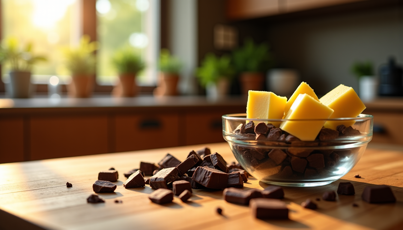 faire des nounours au chocolat et guimauve au cœur coulant ? — commencez par casser le chocolat en morceaux et