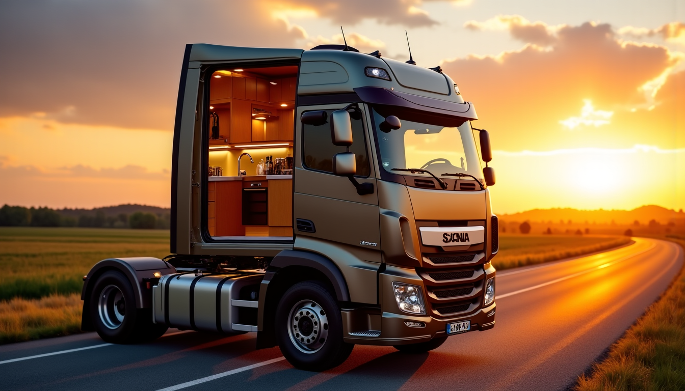 Illustration : les aménagements intérieurs de la cabine longline sont — est le prix d'un scania longline ?