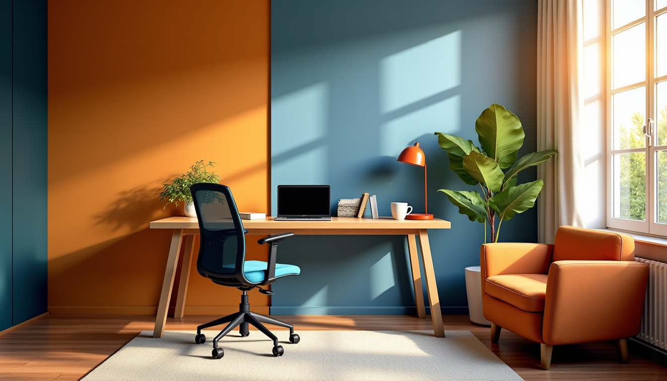 créer votre espace de travail idéal à domicile — utilisation de couleurs ou de revêtements muraux différents