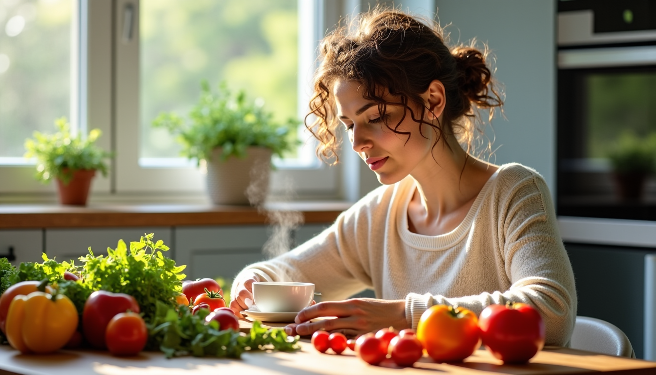 Illustration : l'assiette ne nourrit pas seulement le corps physique — comprendre nutrition et bien-être : santé en équilibre